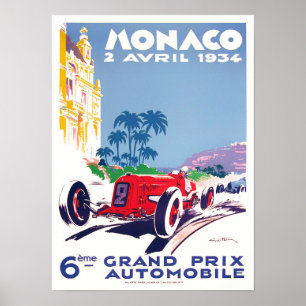 poster do Grande Prêmio de Mônaco de 1934