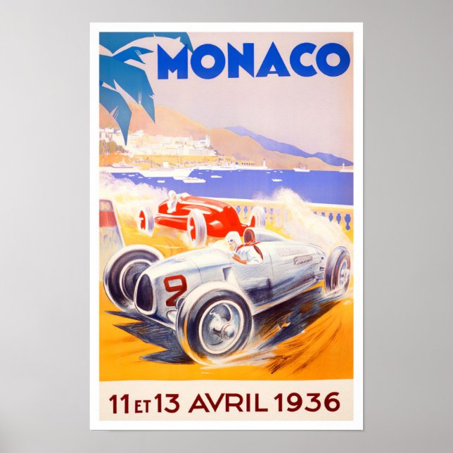 poster do Grande Prêmio de Mônaco de 1936 (Frente)