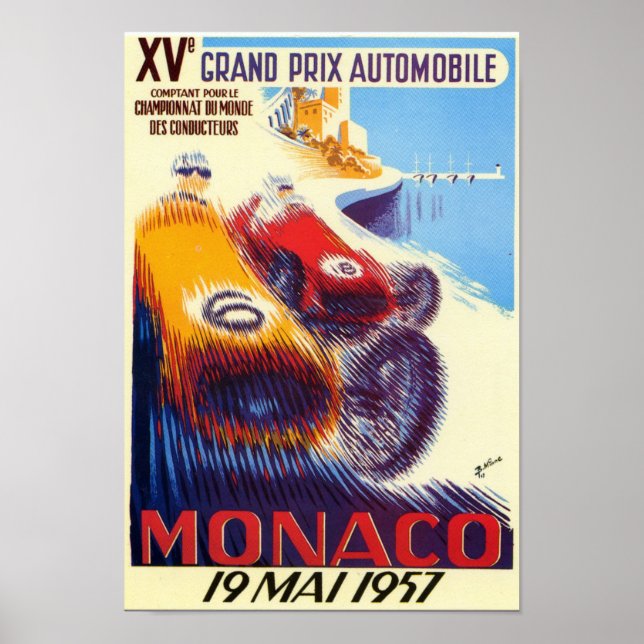 poster do Grande Prêmio de Mônaco de 1957 (Frente)
