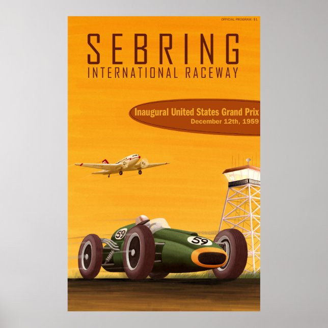 poster do Grande Prêmio dos Estados Unidos de 1959 (Frente)