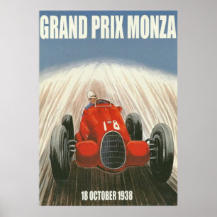 poster do Grande Prêmio Monza Itália de 1938