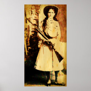 Poster do Grunge do óleo de Annie Oakley do