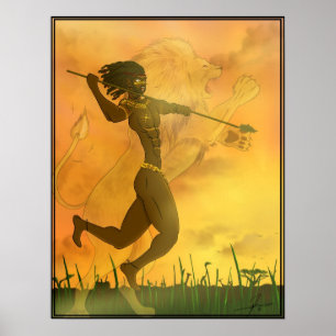 Poster do guerreiro do leão