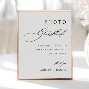 Poster do Guestbook de Foto de Casamento Minimalis
