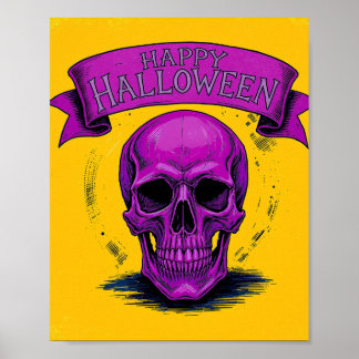 Poster do Halloween do Caveira Roxo