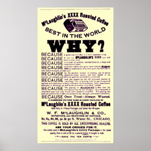 Póster Do "Handbill vintage no café roasted de McLaughli