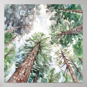 Poster do Home Decore da Paisagem da Floresta Pine