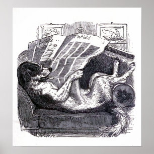 Póster Do "ilustração do vintage do jornal da leitura