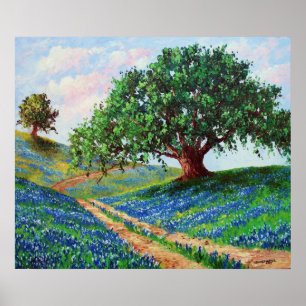 Póster Do "impressão da estrada Bluebonnet"