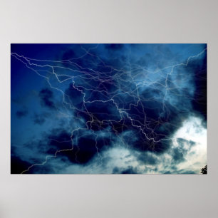 Poster do impressão da tempestade do relâmpago d