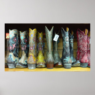 Poster do impressão das botas de vaqueiro do Texa