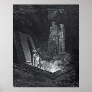 Poster Gustave Dore Engrenando Ilustração Dante Inferno