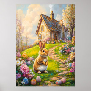 Poster do Jardim de Algodão da Flor de Coelho da P
