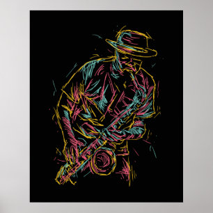 poster do jogador colorido Jazz