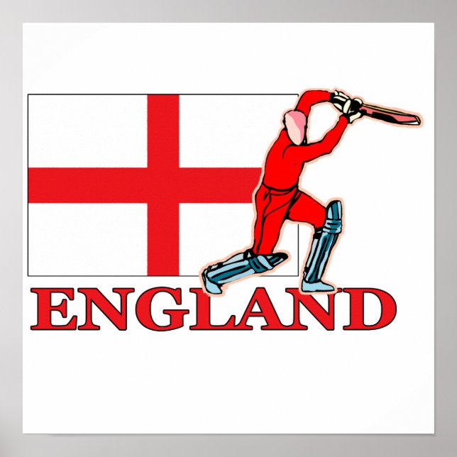 Poster do jogador de críquete inglês (Frente)