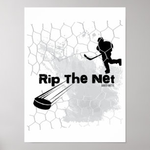 Poster Do Jogador De Hóquei Na Rede