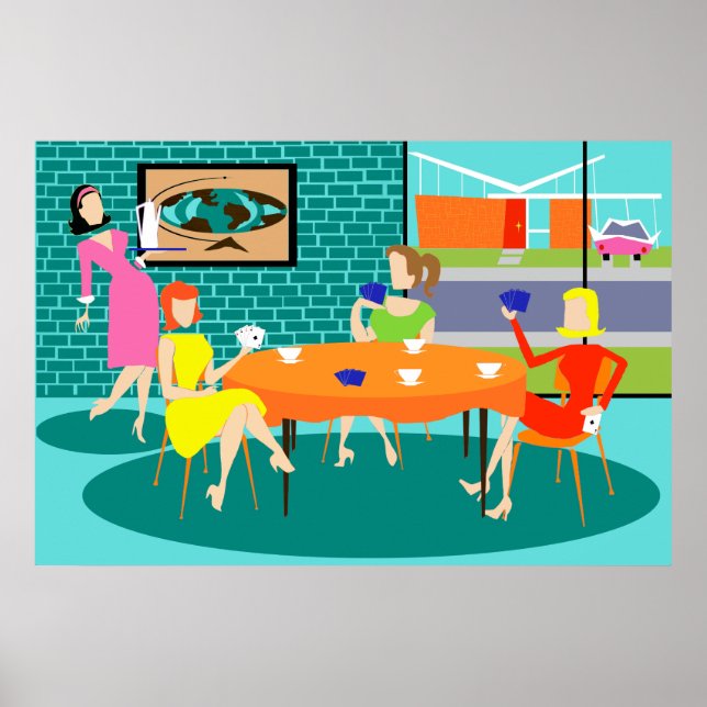 Poster do Jogo Carta Semanal das Mulheres Retro (Frente)