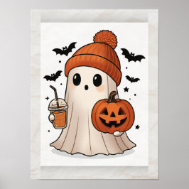 Poster do Kawaii Ghost Halloween - Arte de Muro