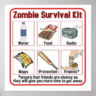 Poster do kit de sobrevivência do zombi