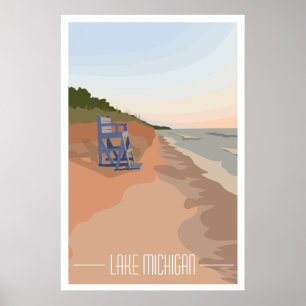 Poster do Lago Michigan, Poster de 24"x36"