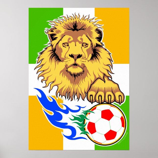 Poster do Leão de Futebol irlandês ou da Costa do  (Frente)