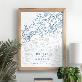 Poster do Livro de Convidado Moderno da Ilha de Pi