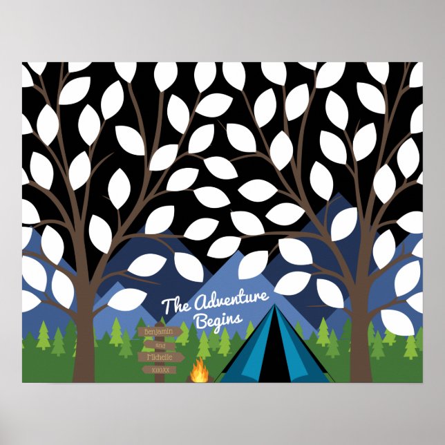 Poster do Livro de Hóspedes Feliz Camper - 50 Assi (Frente)