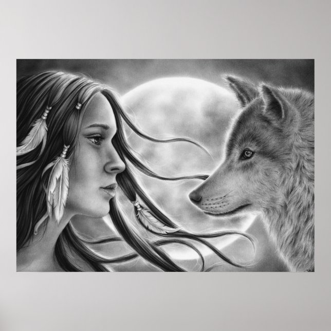 Poster do Lobo das Espíritos Cruzados (Frente)