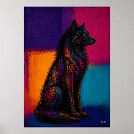 Poster do Lobo Preto Expressionista em Campos de C