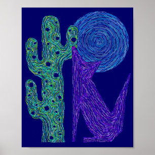 Póster Do lobo roxo do chacal de Z design do sudoeste