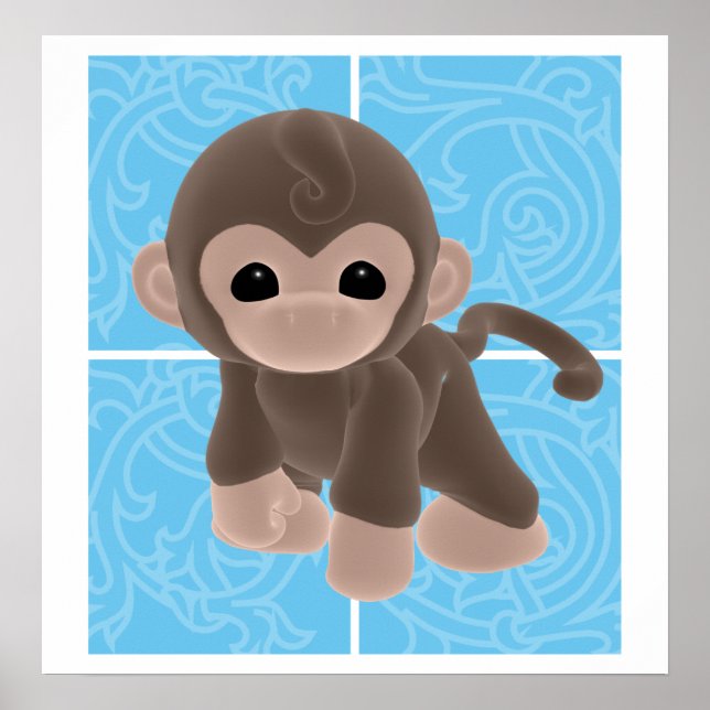 Poster do macaco-cuddle (Frente)