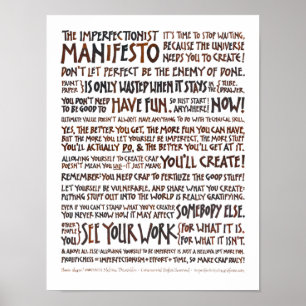 Poster do manifesto de Imperfectionist - tinta da