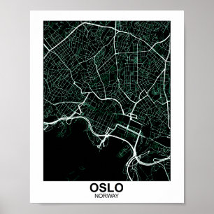 Poster do mapa da cidade de Oslo