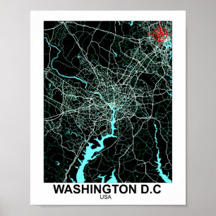 Poster do Mapa da Cidade de Washington