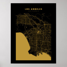 Poster do Mapa da Cidade Dourada de Los Angeles