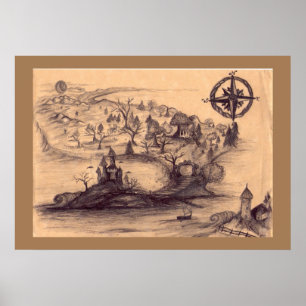 Poster do Mapa da Terra Fantasia