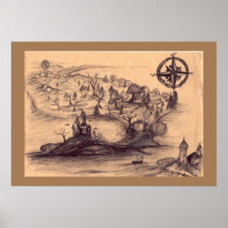 Poster do Mapa da Terra Fantasia