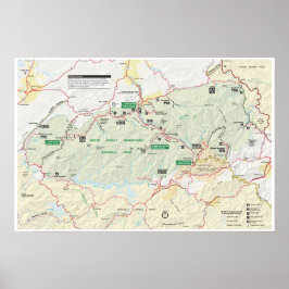 poster do mapa das montanhas do Enfumaçado do exce