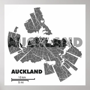 Poster do mapa de Auckland