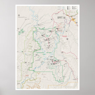 Poster do mapa de Canyonlands (Utá)