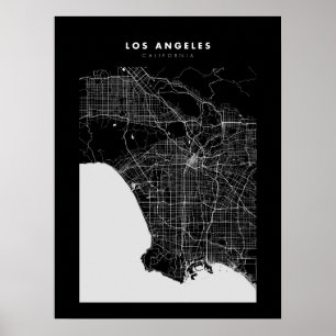 Poster do Mapa de Cidade Escura de Los Angeles