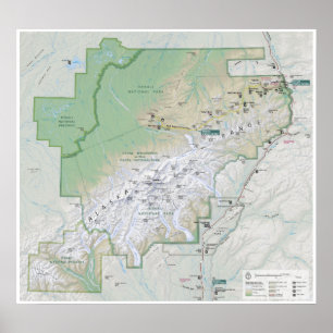 Poster do mapa de Denali (Alaska)