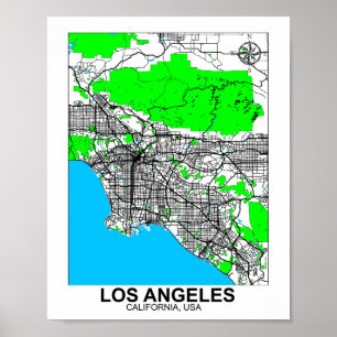 Poster do Mapa de Los Angeles