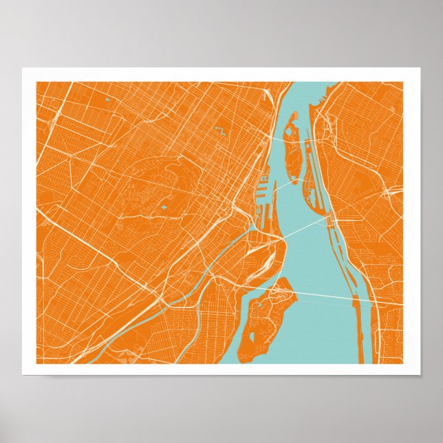 Poster do Mapa de Montreal (Frente)