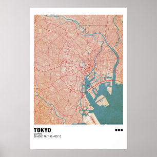 Poster do Mapa de Tóquio - Mapa Moderno de Tóquio