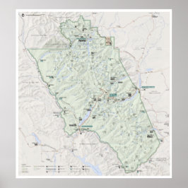 Poster do mapa do Glacier (Montana)