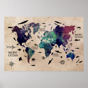 poster do mapa do mundo