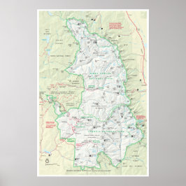Poster do mapa do Sequoia e Kings Canyon