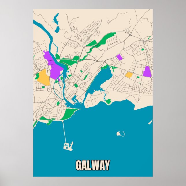 Poster do Mapa Galway (Frente)