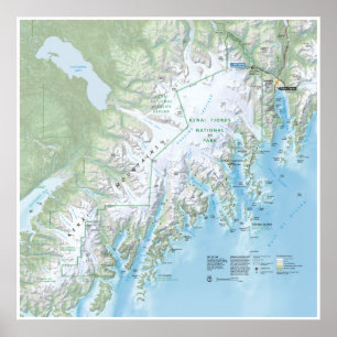 Poster do mapa Kenai Fjords
